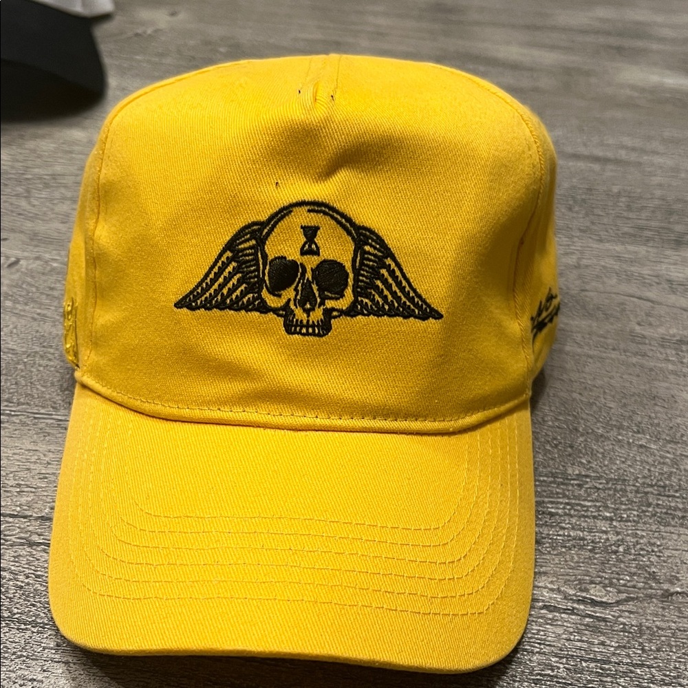 Civil regime “no tomorrow” Yellow Cap with Skull and Wings Embroidery